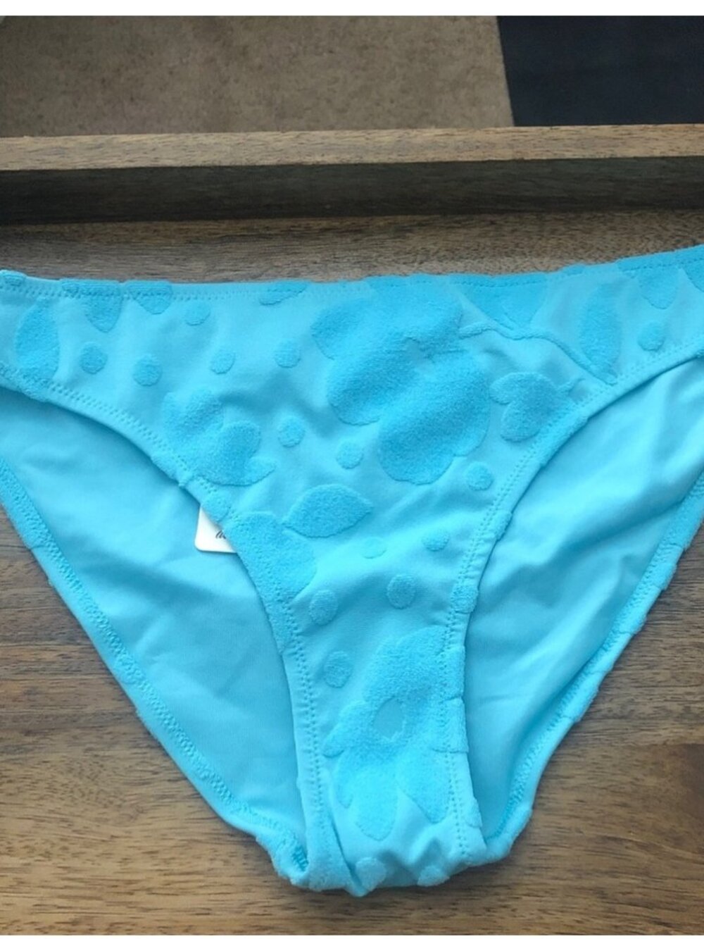 aerie Turquoise Textured Floral Bikini Bottom
